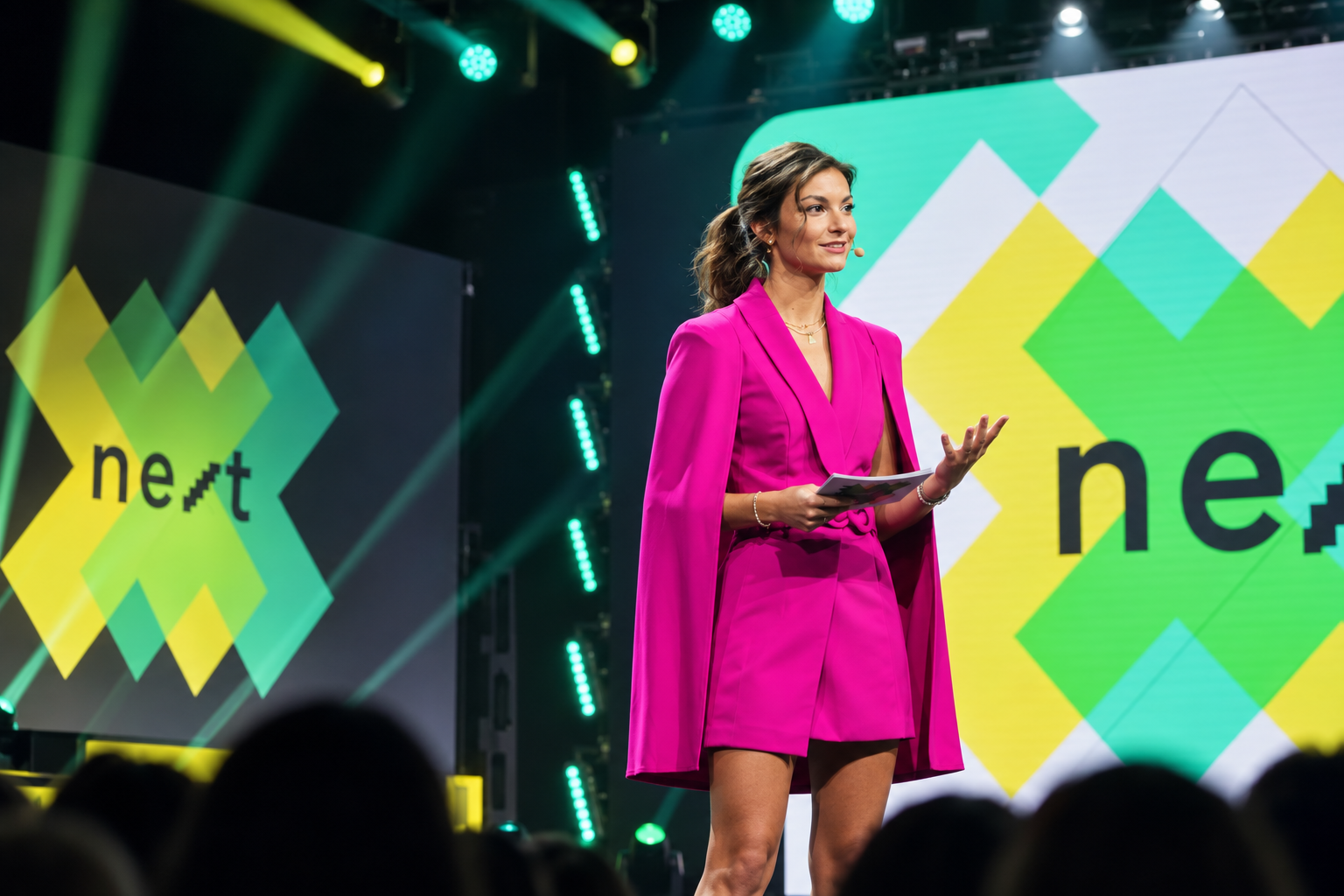 Kathrin Franke speaking on stage at a Ringana event